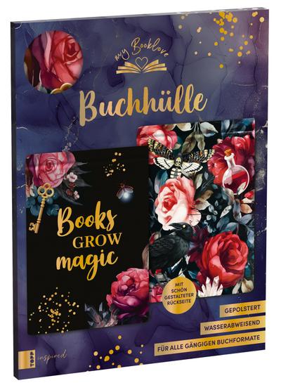My Booklove Buchhülle dunkel: Buchhülle (19,7 x 27,8 cm) gepolstert und wasserabweisend für alle gängigen Hardcover-Formate mit passendem Lesezeichen