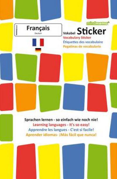 mindmemo Vokabel Sticker - Grundwortschatz Französisch / Deutsch - 280 Vokabel Aufkleber - Zusammenfassung