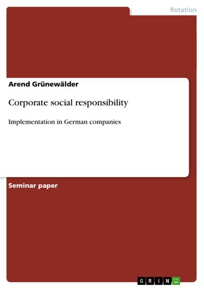 Corporate social responsibility - Arend Grünewälder
