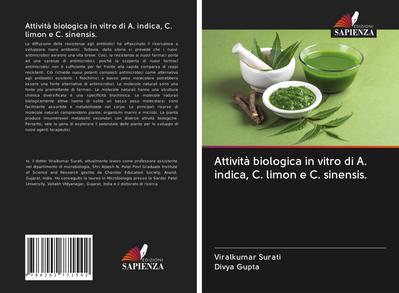 Attività biologica in vitro di A. indica, C. limon e C. sinensis.