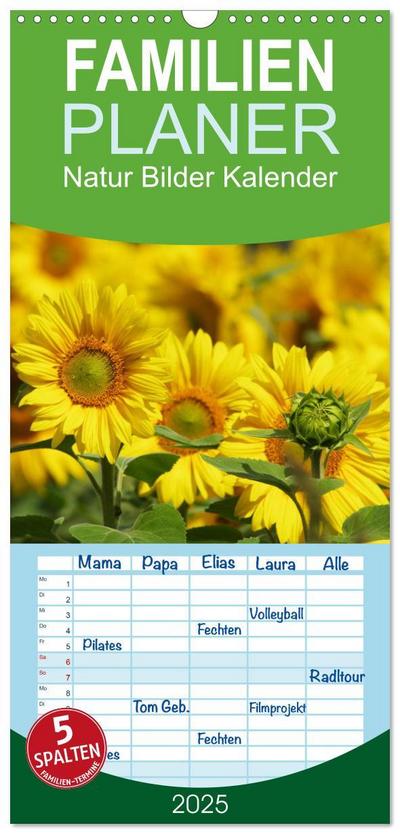 Familienplaner 2025 - Natur Bilder Kalender mit 5 Spalten (Wandkalender, 21 x 45 cm) CALVENDO