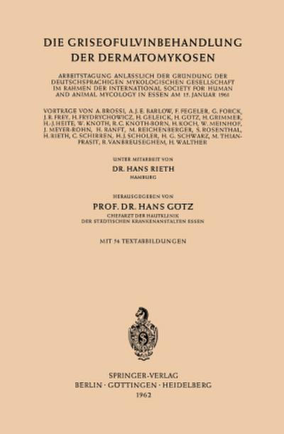 Die Griseofulvinbehandlung der Dermatomykosen