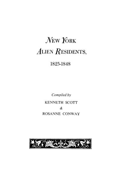 New York Alien Residents, 1825-1848