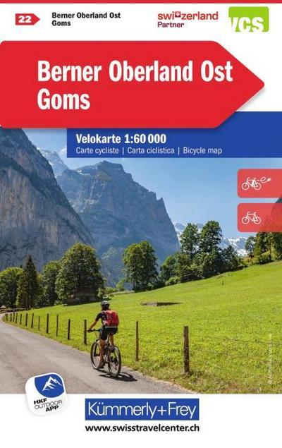 Kümmerly+Frey Velokarte 22 Berner Oberland Ost, Goms 1:60.000