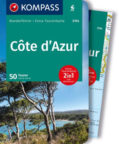 KOMPASS Wanderführer Côte d’Azur, Die schönsten Küsten- und Bergwanderungen, 50 Touren mit Extra-Tourenkarte