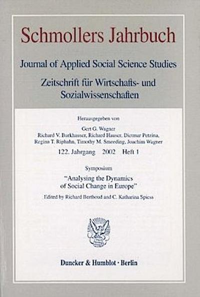 Symposium »Analysing the Dynamics of Social Change in Europe«.