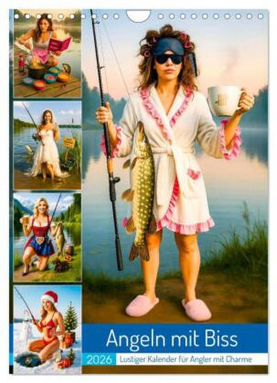 Angeln mit Biss - Lustiger Kalender für Angler mit Charme (Wandkalender 2026 DIN A4 hoch), CALVENDO Monatskalender