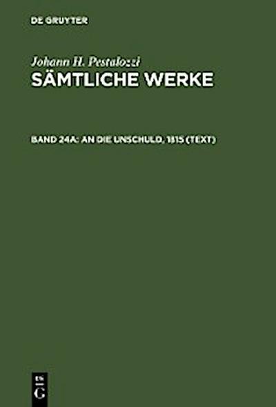 An die Unschuld, 1815 (Text)