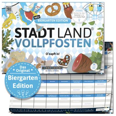 DENKRIESEN - STADT LAND VOLLPFOSTEN® - Biergarten Edition - "O’zapft is!" | A4 Spielblock