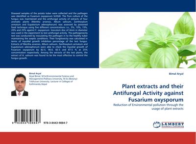 Plant extracts and their Antifungal Activity against Fusarium oxysporum