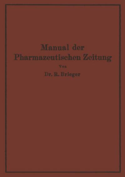 Manual der Pharmazeutischen Zeitung
