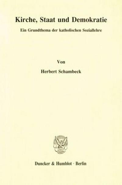 Kirche, Staat und Demokratie.