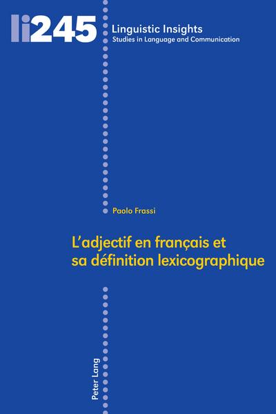 L’adjectif en français et sa définition lexicographique