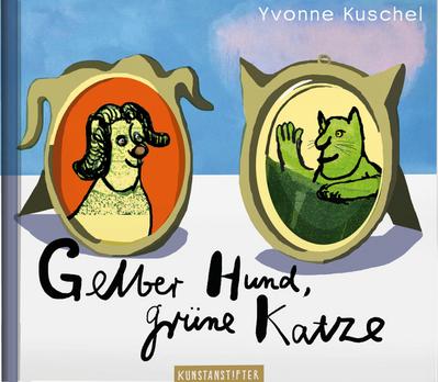 Gelber Hund, grüne Katze