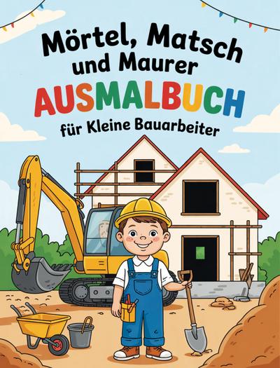 Mörtel, Matsch und Maurer - Ausmalbuch für kleine Bauarbeiter ab 5 Jahren mit mehr als 50 Bildern: Pädagogisch wertvoll zur Förderung der Feinmotorik, ... MTM-Verlag: Malbücher für Kinder)