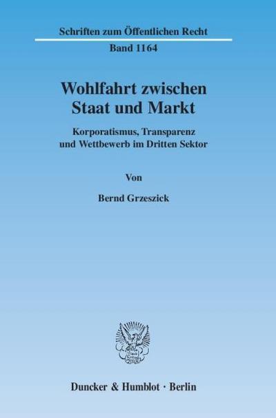 Wohlfahrt zwischen Staat und Markt