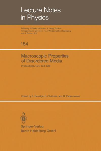 Macroscopic Properties of Disordered Media