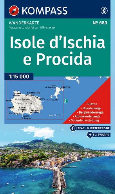 KOMPASS Wanderkarte 680 Isole d' Ischia e Procida 1:15.000 