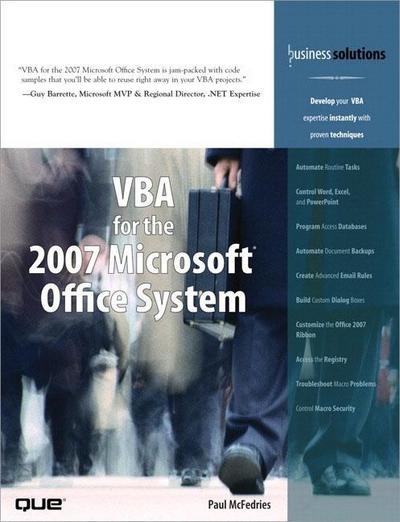 VBA for the 2007 Microsoft Office System (Business Solutions) [Taschenbuch] b...