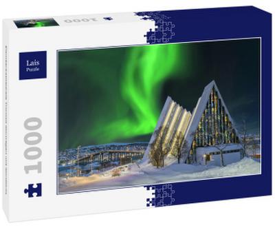 Lais Puzzle Eismeerkathedrale Tromsö Norwegen mit Nordlicht 1000 Teile