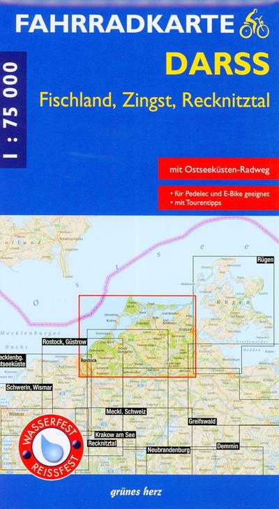 Fahrradkarte Darß - Fischland - Zingst 1:75 000