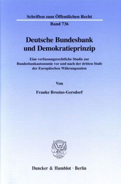 Deutsche Bundesbank und Demokratieprinzip.