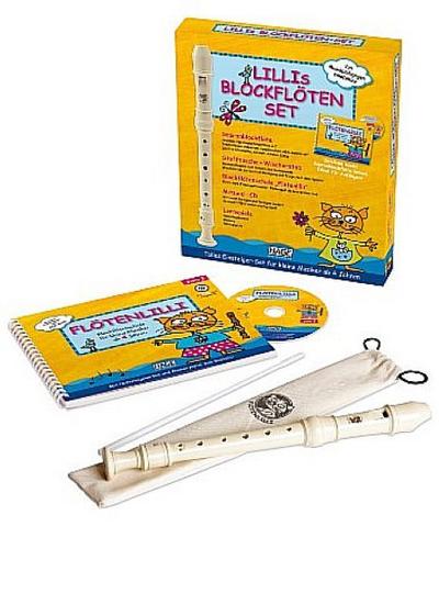 Cascha Lillis Blockflöten Set 5 tlg I Blockflöte Kunststoff barocke Griffweise I Hochwertige Kinder Kunststoffflöte mit Lernbuch und CD I Spielerisch lernen - Sopran Flöte für Kinder ab 4 Jahren