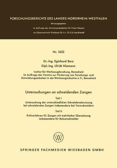 Untersuchungen an schneidenden Zangen