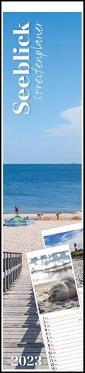 Streifenplaner Seeblick 2023 - Streifen-Kalender 11,3x49x5 cm