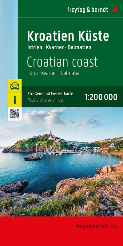 Kroatien Küste, Straßen- und Freizeitkarte 1:200.000, freytag & berndt