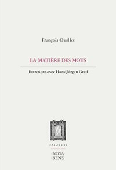 La matiere des mots