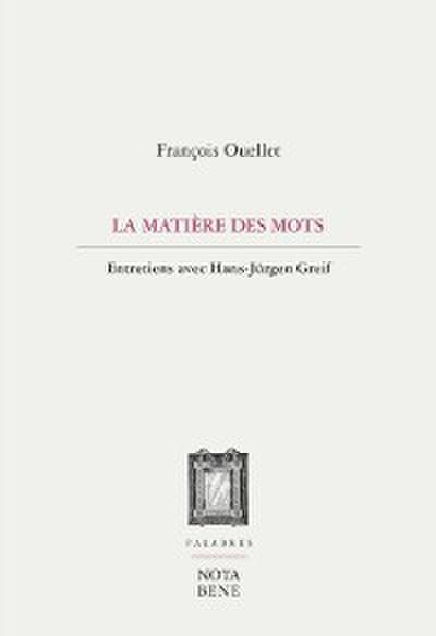 La matière des mots