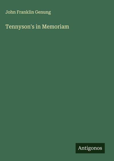 Tennyson’s in Memoriam