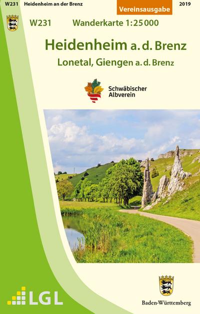 Heidenheim a.d.Brenz - Lonetal, Giengen a.d.Brenz: Wanderkarte 1:25.000 (Karte des Schwäbischen Albvereins)