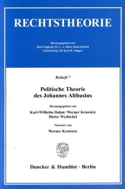 Politische Theorie des Johannes Althusius.