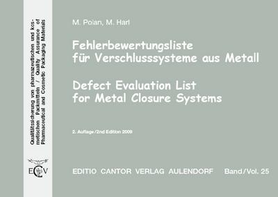 Fehlerbewertungsliste für Verschlußsysteme aus Metall/Defect Evaluation List for Metal Closure Systems