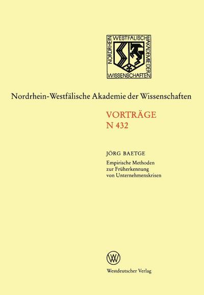 Empirische Methoden zur Früherkennung von Unternehmenskrisen