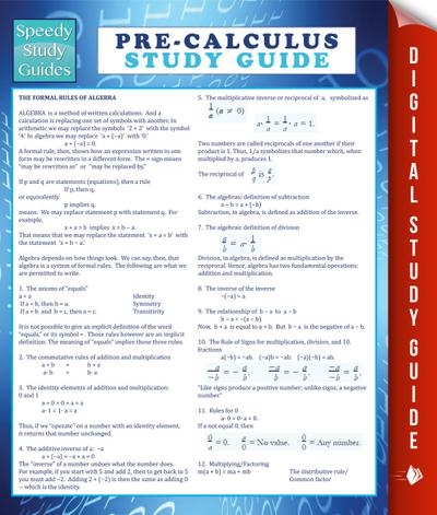 Pre-Calculus Study Guide (Speedy Study Guide)