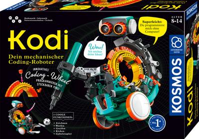 KOSMOS 620042 Kodi - Dein mechanischer Coding-Roboter, programmieren lernen ohne Computer, 5 verschiedene Roboter-Modelle zusammenbauen, Roboter Spielzeug fürs Kinderzimmer, Experimentierkasten