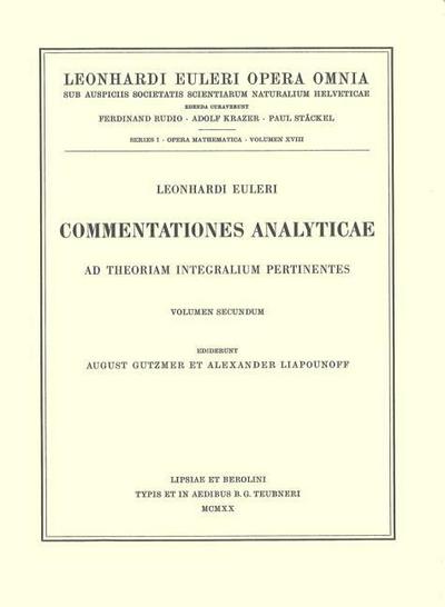 Commentationes analyticae ad calculum variationum pertinentes