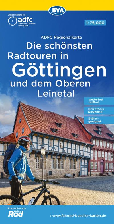 ADFC-Regionalkarte Die schönsten Radtouren in Göttingen und dem Oberen Leinetal, mit Tagestourenvorschlägen, 1:75.000, reiß- und wetterfest, E-Bike-geeignet, GPS-Tracks Download
