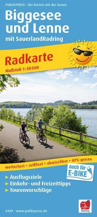Biggesee und Lenne mit SauerlandRadring 1:50 000