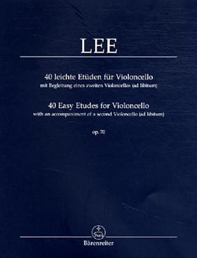 40 leichte Etüden für Violoncello op.70, mit Begleitung eines zweiten Violoncellos (ad libitum). 40 Easy Etudes for Violincello op.70, with an accompaniment of a second Violoncello (ad libitum)