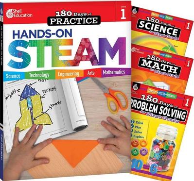 180 Days(tm) Steam, Science, Math, & Problem Solving Grade 1: 4-Book Set