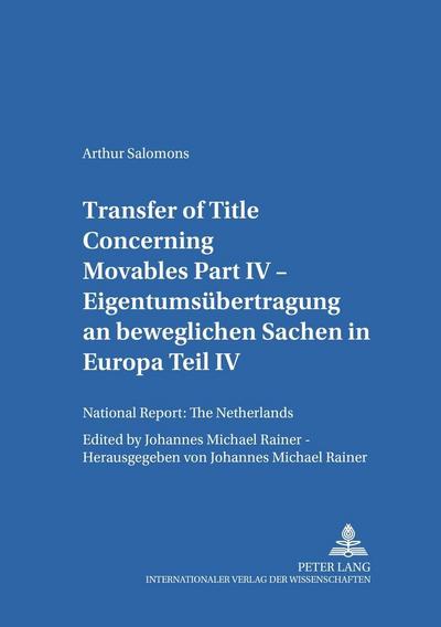 Transfer of Title Concerning Movables Part IV
