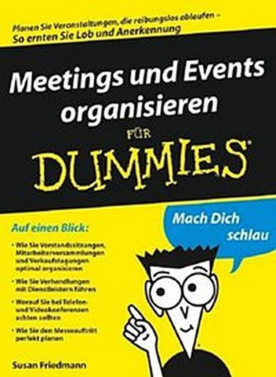 Meetings und Events organisieren f r Dummies