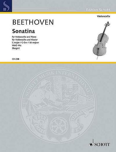 Sonatina C-Dur: Nach dem Original für Mandoline und Klavier. WoO 44a. Violoncello und Klavier. (Edition Schott)