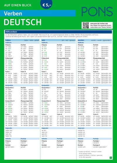 PONS Verben auf einen Blick Deutsch
