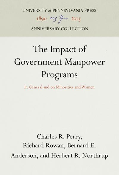 The Impact of Government Manpower Programs