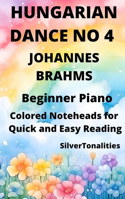 Hungarian Dance Number 4 Beginner Piano Sheet Music with Colored Notation
